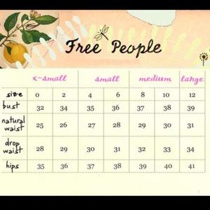 Free People Accessories - Free People Size Chart Free People Accessories - Free People Size Chart